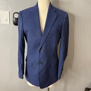 Banana Republic Mens Tailored-Fit Soft Flannel Suit Jacket, Blue, 36 Short